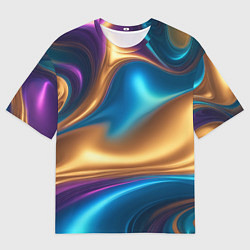 Футболка оверсайз мужская Сплавы разноцветные, цвет: 3D-принт