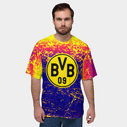 Футболка оверсайз мужская Borussia краски, цвет: 3D-принт — фото 2