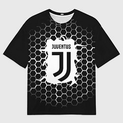 Мужская футболка оверсайз Juventus соты текстура краски