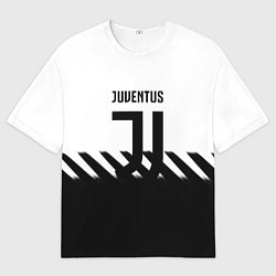 Мужская футболка оверсайз Ювентус полосы геометрия линии