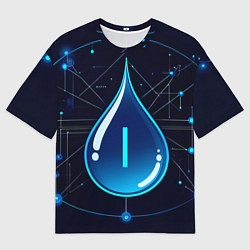 Мужская футболка оверсайз Киберкапля группа крови I