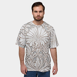 Футболка оверсайз мужская Вензельные цветы, цвет: 3D-принт — фото 2