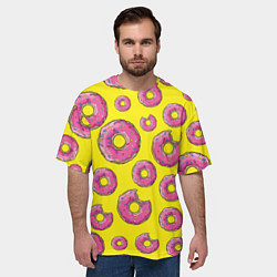 Футболка оверсайз мужская Пончики Гомера, цвет: 3D-принт — фото 2