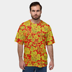 Футболка оверсайз мужская Хохлома, цвет: 3D-принт — фото 2