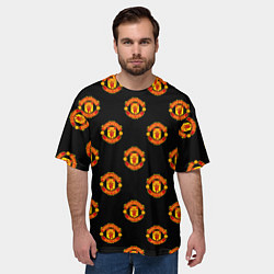 Футболка оверсайз мужская Manchester United Pattern, цвет: 3D-принт — фото 2