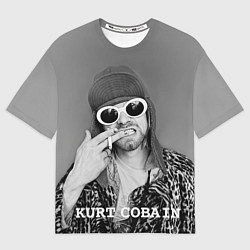 Футболка оверсайз мужская Кобейн в очках, цвет: 3D-принт