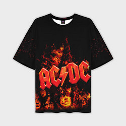 Мужская футболка оверсайз AC/DC Flame