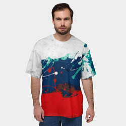 Футболка оверсайз мужская Триколор РФ, цвет: 3D-принт — фото 2