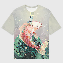 Футболка оверсайз мужская Рыба, цвет: 3D-принт