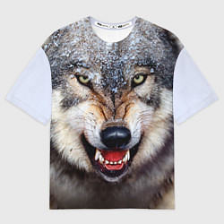 Футболка оверсайз мужская Взгляд волка, цвет: 3D-принт