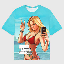 Футболка оверсайз мужская GTA 5: Selfie Girl, цвет: 3D-принт
