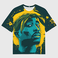 Футболка оверсайз мужская 2Pac Shakur, цвет: 3D-принт