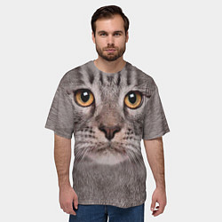 Футболка оверсайз мужская Котик, цвет: 3D-принт — фото 2