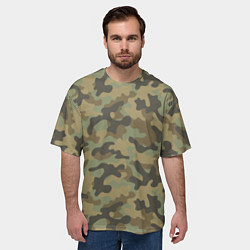 Футболка оверсайз мужская Камуфляж: хаки, цвет: 3D-принт — фото 2