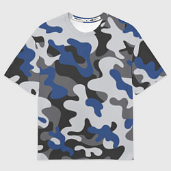 Футболка оверсайз мужская Зимний камуфляж, цвет: 3D-принт