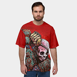 Футболка оверсайз мужская Скелет, цвет: 3D-принт — фото 2