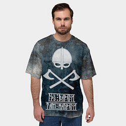 Футболка оверсайз мужская Где варяги, там напряги, цвет: 3D-принт — фото 2