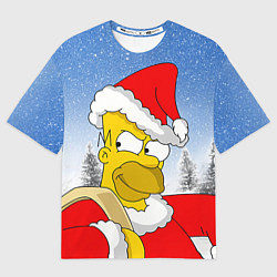 Футболка оверсайз мужская Санта Гомер, цвет: 3D-принт