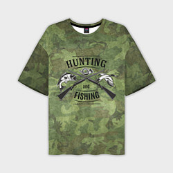 Футболка оверсайз мужская Hunting & Fishing, цвет: 3D-принт
