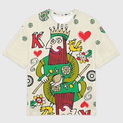 Мужская футболка оверсайз Червовый король