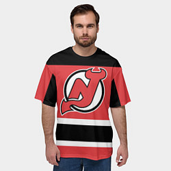 Футболка оверсайз мужская New Jersey Devils, цвет: 3D-принт — фото 2
