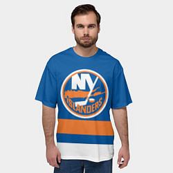 Футболка оверсайз мужская New York Islanders, цвет: 3D-принт — фото 2