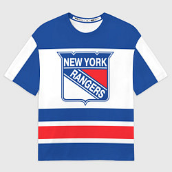 Футболка оверсайз мужская New York Rangers, цвет: 3D-принт