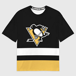 Мужская футболка оверсайз Pittsburgh Penguins: Black