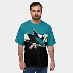 Футболка оверсайз мужская San Jose Sharks, цвет: 3D-принт — фото 2