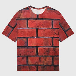 Футболка оверсайз мужская Кирпич, цвет: 3D-принт