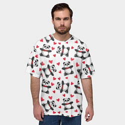 Футболка оверсайз мужская Любимые панды, цвет: 3D-принт — фото 2
