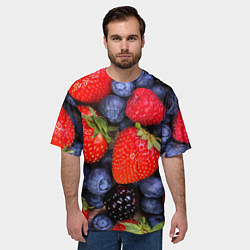 Футболка оверсайз мужская Berries, цвет: 3D-принт — фото 2