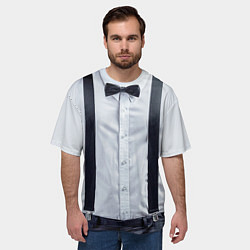 Футболка оверсайз мужская Рубашка с подтяжками, цвет: 3D-принт — фото 2