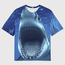 Мужская футболка оверсайз Белая акула