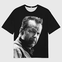 Мужская футболка оверсайз Брюс Уиллис со шрамом