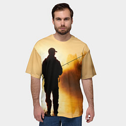 Футболка оверсайз мужская Вечерний рыбак, цвет: 3D-принт — фото 2