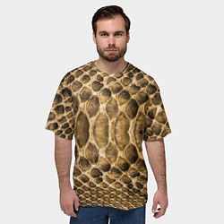 Футболка оверсайз мужская Змеиная кожа, цвет: 3D-принт — фото 2