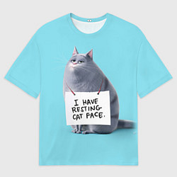 Футболка оверсайз мужская I have resing cat face, цвет: 3D-принт
