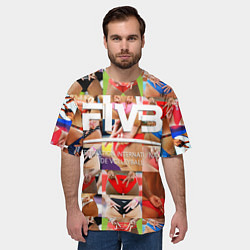 Футболка оверсайз мужская Волейбол скрытые знаки FIVB, цвет: 3D-принт — фото 2