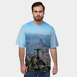 Футболка оверсайз мужская Рио-де-Жанейро, цвет: 3D-принт — фото 2