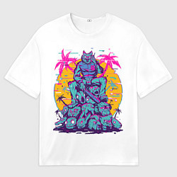 Мужская футболка оверсайз Hotline Miami: Throne