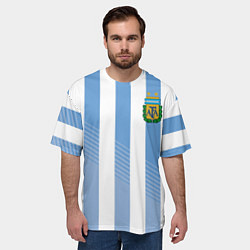 Футболка оверсайз мужская Сборная Аргентины: ЧМ-2018, цвет: 3D-принт — фото 2