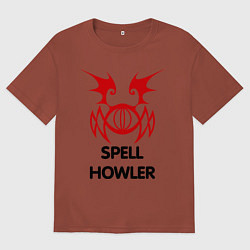 Футболка оверсайз мужская Dark Elf Mage - Spell Howler, цвет: кирпичный