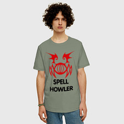Футболка оверсайз мужская Dark Elf Mage - Spell Howler, цвет: авокадо — фото 2