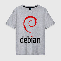 Футболка оверсайз мужская Debian, цвет: меланж