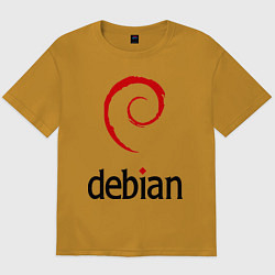 Футболка оверсайз мужская Debian, цвет: горчичный