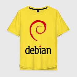 Футболка оверсайз мужская Debian, цвет: желтый