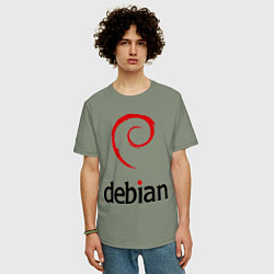 Футболка оверсайз мужская Debian, цвет: авокадо — фото 2