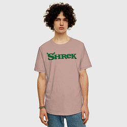 Футболка оверсайз мужская Shrek: Logo, цвет: пыльно-розовый — фото 2