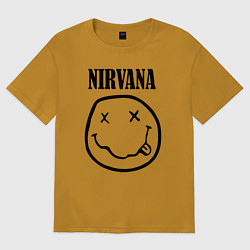 Футболка оверсайз мужская Nirvana, цвет: горчичный